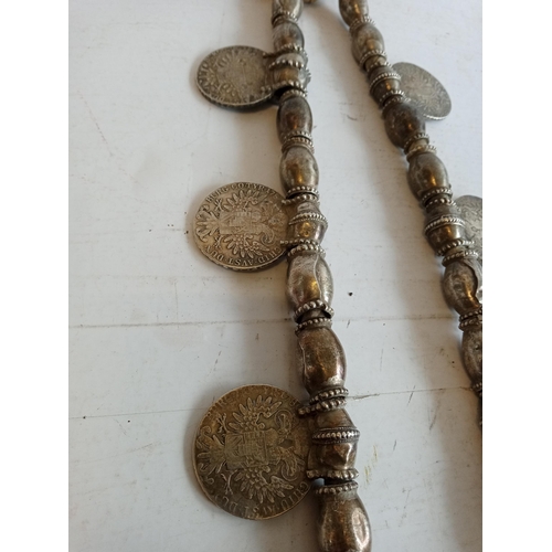 26 - Circa 1900 Omani Thaler Silver Necklace with 6 Maria Theresa Thalers Dated 1780. Necklace comprises ... 