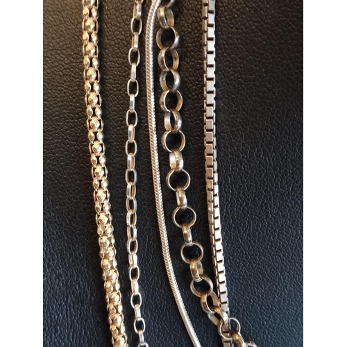 260 - 5 Assorted Silver Chains