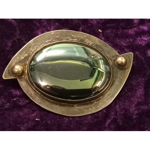 28 - Art Nouveau Style Silver Brooch