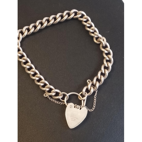 41 - Heavy Silver Bracelet with Padlock