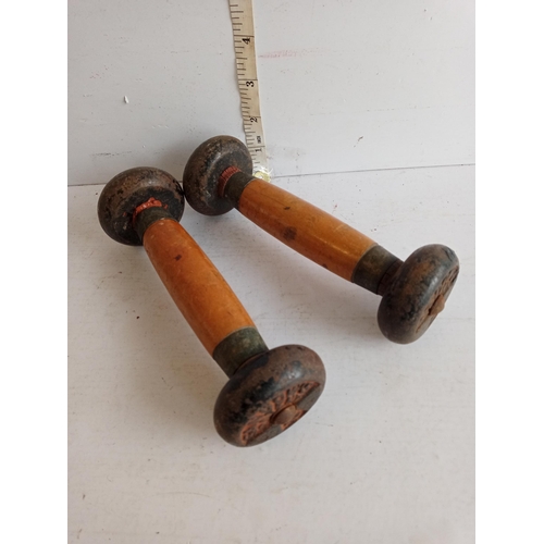 67 - Pair of Vintage Sandows Dumbells 1920's -1930's