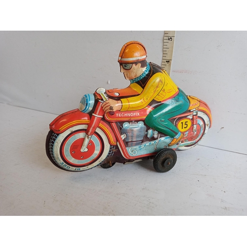 74 - Vintage German Technofix Friction Racing Motorbike