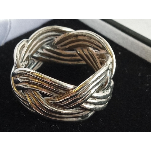 135 - Sterling Silver Mexico Elongated Spiral Ring, 10.67 grams, size R