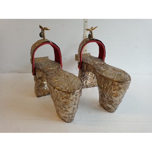 182 - Antique Silvered Turkish Ottoman Bath Clogs