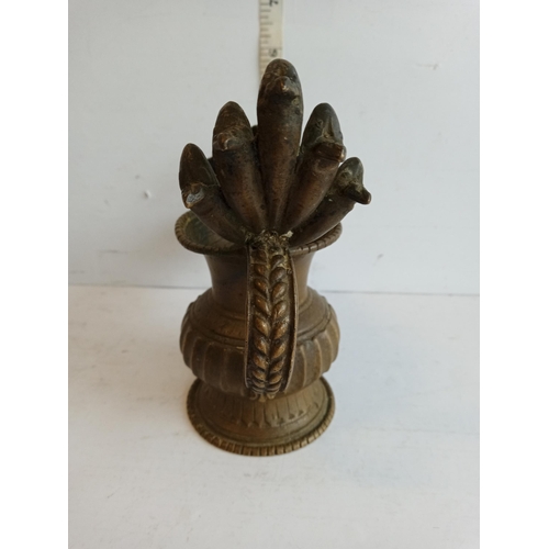 188 - Antique Newar Nepal Bronze Sukunda Vishnu Ganesh Oil Lamp