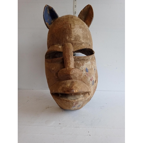 219 - Very rare Early 19th Century Dogon Ceremonial Animal Face Mask with Original Paint Pigments