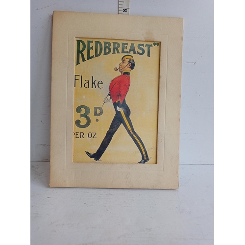 172 - 1940's red Breast Flake Advertising Sign