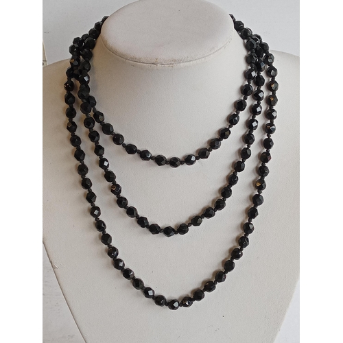 147 - 3 French Art Deco Black Glass Necklaces