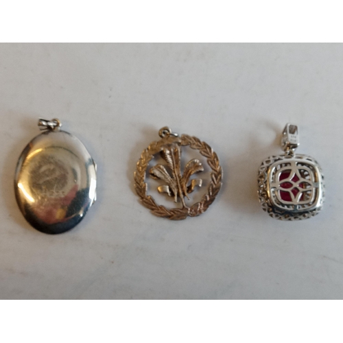 137 - 3 Silver Pendant Inc Locket