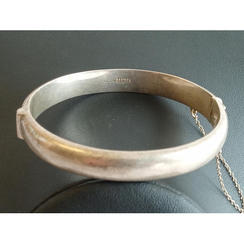 153 - Vintage Sterling Silver Bangle with Chaise Work, 16.21 grams