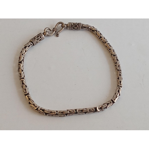 160 - 925 Sterling Silver Italian Round Byzantine Bracelet, 15.36 grams