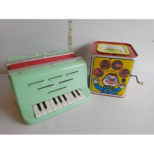 226 - Vintage Jack in the Box & Childs Vintage Accordion