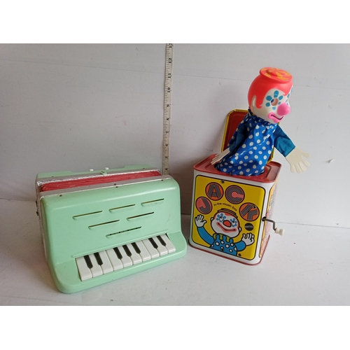 226 - Vintage Jack in the Box & Childs Vintage Accordion