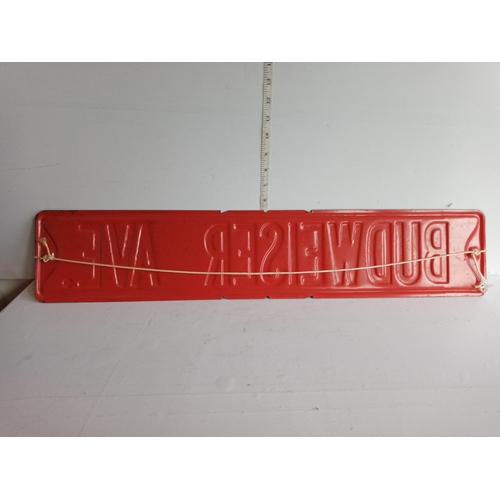 205 - Metal Heavy Gauge Budweiser Sign