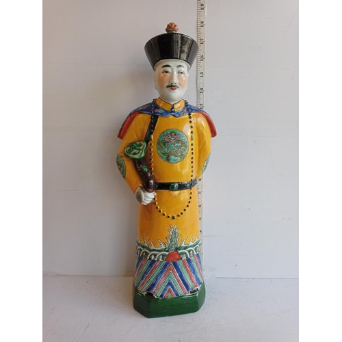 116 - Large Chinese Figure Signed to the Base. Good Quality