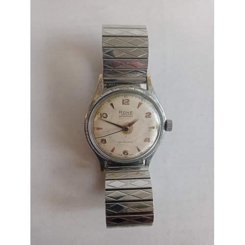 2 - Vintage Gents Rone Mechanical Wrist Watch, GWO