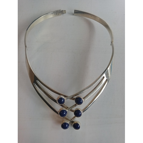 23 - Very Heavy Solid Silver Rigid Necklace, 170 grams