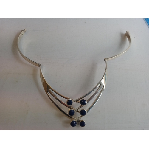 23 - Very Heavy Solid Silver Rigid Necklace, 170 grams