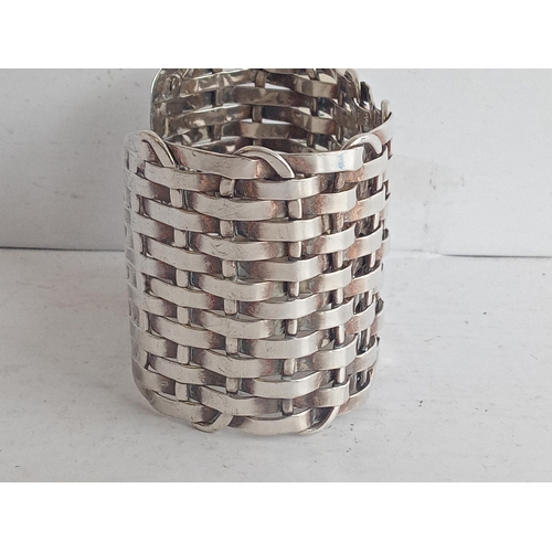 25 - Vintage Silver Weave Cuff Bangle 73.49 grams