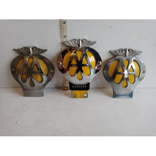 266 - Three Vintage AA Car Badges