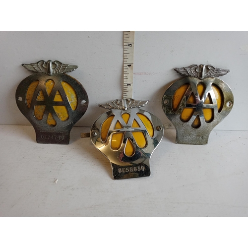 267 - Three Vintage AA Car Badges