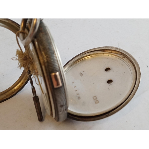 278 - Silver Pocket Watch & Key,