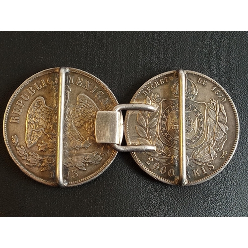 292 - Antique Silver Coin Belt Buckle