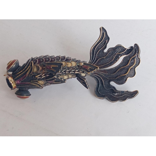 3 - Silver & Enamel Articulated Fish