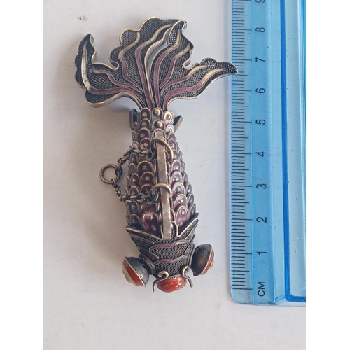 3 - Silver & Enamel Articulated Fish