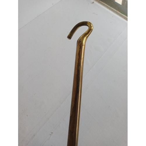 301 - Antique Brass & Wood Window Opener. Collection Only