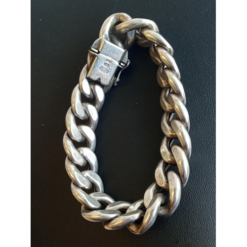 34 - Silver Curb Bracelet ,40.5 grams