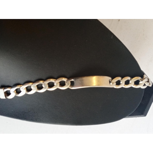 35 - Heavy Silver ID Bracelet, 75.42 grams