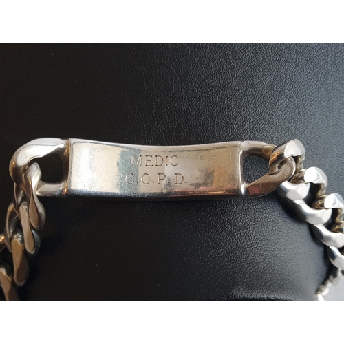 35 - Heavy Silver ID Bracelet, 75.42 grams