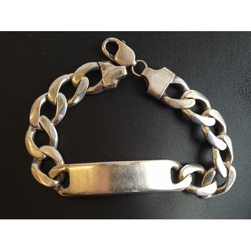 35 - Heavy Silver ID Bracelet, 75.42 grams