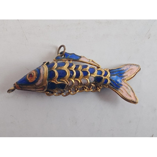 5 - Silver & Enamel Articulated Fish