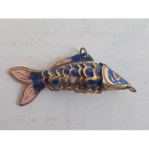 5 - Silver & Enamel Articulated Fish