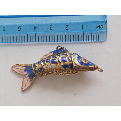 5 - Silver & Enamel Articulated Fish