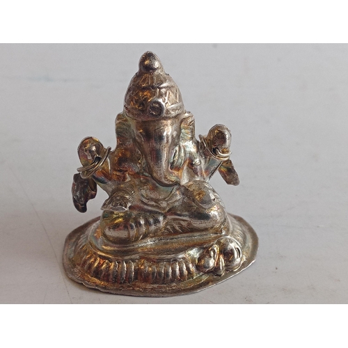 6 - Solid Silver Gnish Indian God Figure