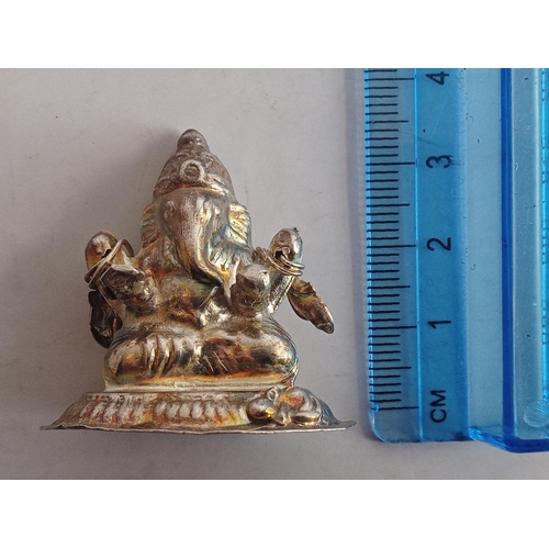 6 - Solid Silver Gnish Indian God Figure