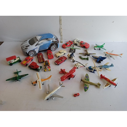 68 - Box of Assorted Vehicles & Planes