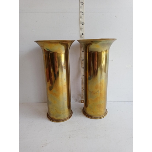 82 - Pair of Trench Art Shell Vases