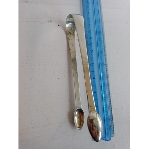 49 - Silver Georgian Sugar Tongs