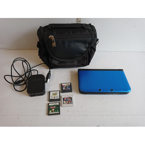 72 - Nintendo 3DS XL with Games, Bag, Charger. GWO