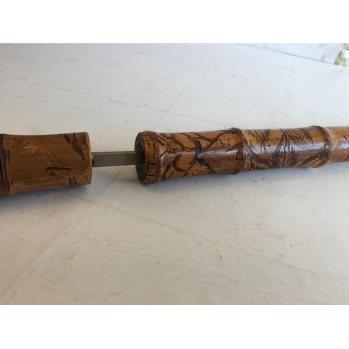 102 - Good Quality Extra Long Bamboo Sword Stick with Decoration