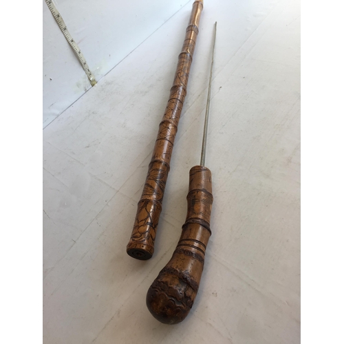 102 - Good Quality Extra Long Bamboo Sword Stick with Decoration