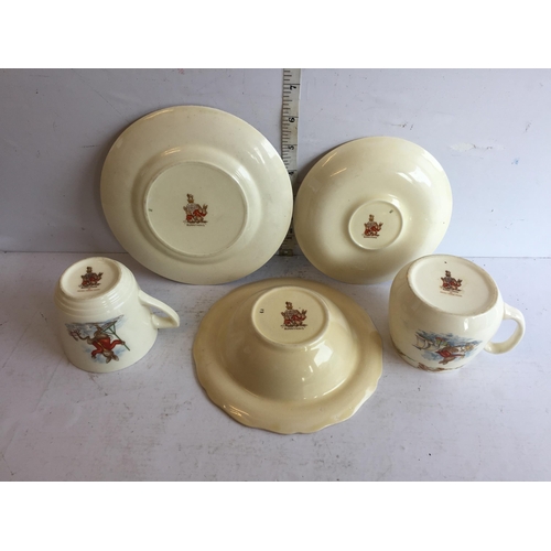 114 - Royal Doulton Bunnikins Cups,Plate & Bowl.