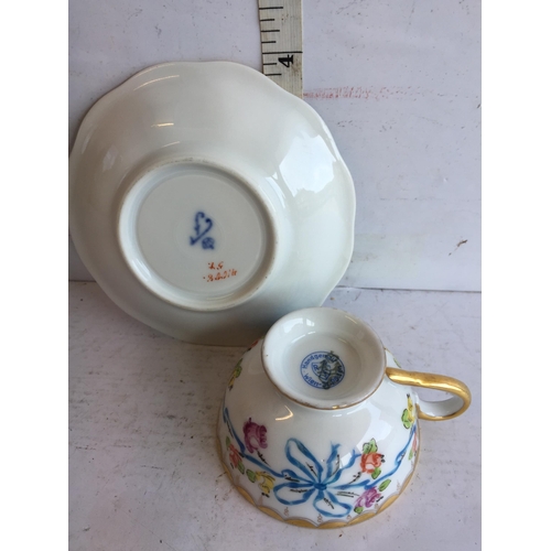 118 - Early German Cabinet Cup with Saucer