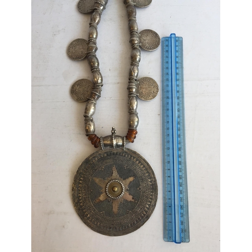 13 - Sterling Silver Oman Necklace with Silver Coins, Stunning Piece