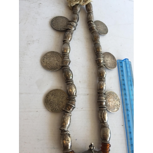 13 - Sterling Silver Oman Necklace with Silver Coins, Stunning Piece