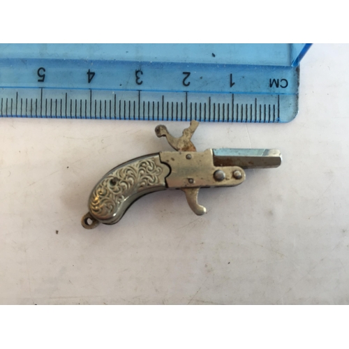 132 - Very Rare Pocket Watch Key Shaped as a Flintlock Pistol. Working Order